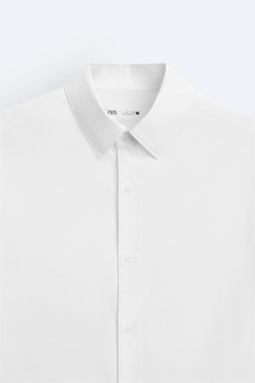 ZARA РУБАШКА ИЗ ЭЛАСТИЧНОЙ ТКАНИ, БЕЛЫЙ