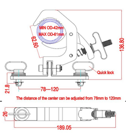 Складная струбцина с лирой (42-61мм, 150кг)