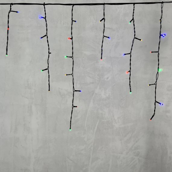 Светодиодная бахрома 4,9*0,5 м., 240 разноцветных LED ламп, черный провод ПВХ, Beauty Led (PIL240-11-2M)