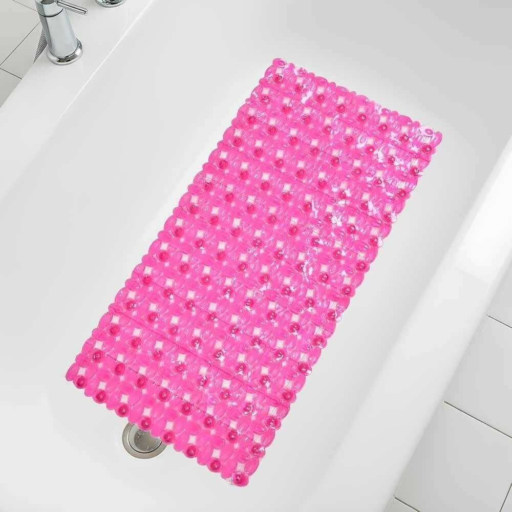 Коврик 67*38см "Мозайка" противоскользящий, розовый