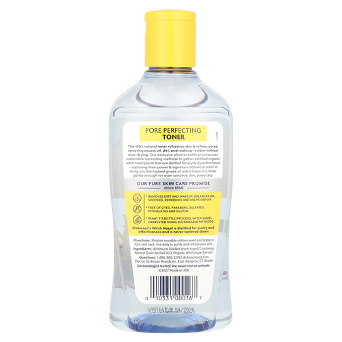 Dickinson Brands, Оригинальный тоник Witch Hazel для очищения пор, 473 мл (16 жидких унций)