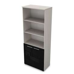 9Ш.005.28 Шкаф высокий со стеклом и открытыми полками (800*450*2045)