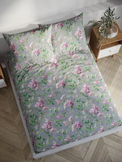 Постельное белье "Syringa" семейное наволочки 50х70 2шт Простынь на резинке 160х200 см Пододеяльник 145х215 см(2шт) Сказка сатин