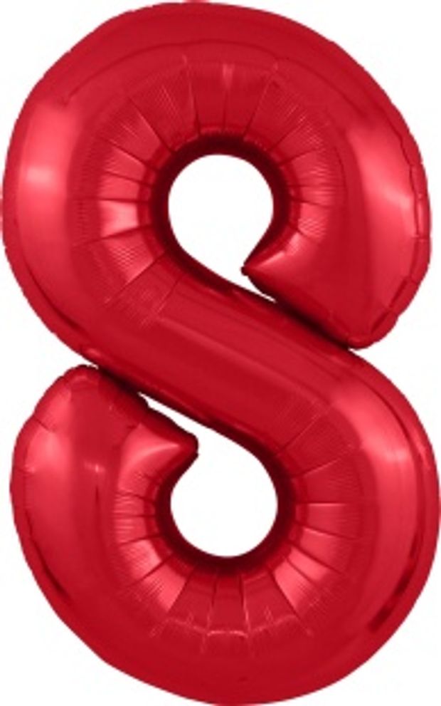 Agura Шар 40" / 102 см "Цифра 8" Металлик Red красный (БГ-60)