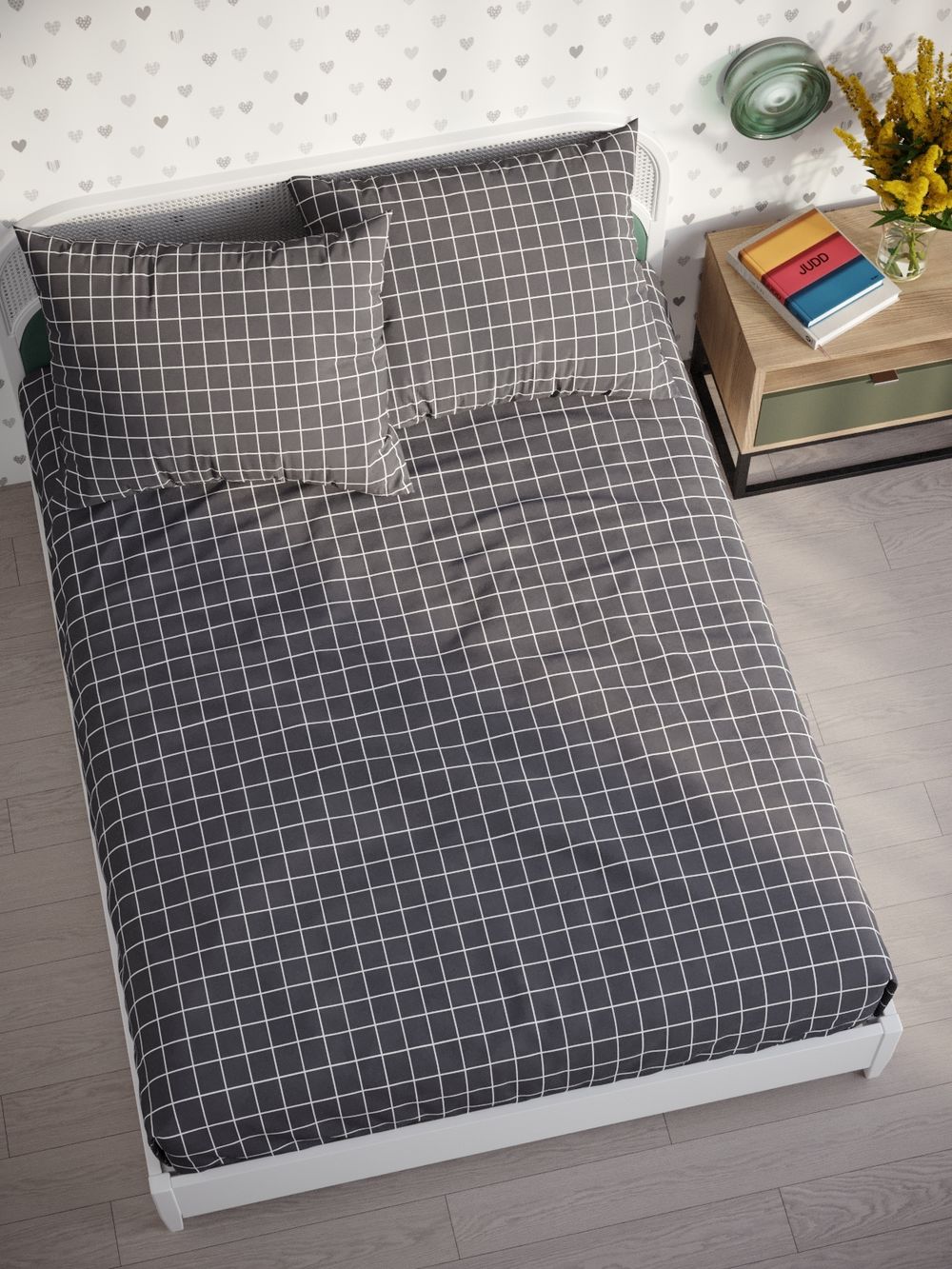 Простынь на резинке Сказка "Клетка серая" 160х200 см