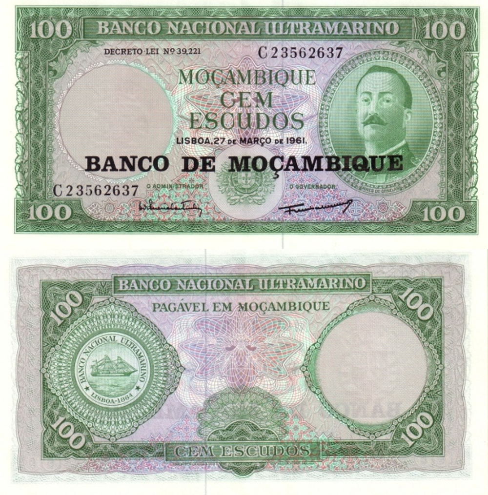Мозамбик 100 эскудо, 1976 Воздух Орнеласа UNC