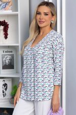 Блуза Статица (бело-сиреневая) Б13774-16М LT Collection