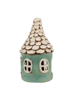 Подсвечник "Домик трулле" зеленый Ø 11x20 см