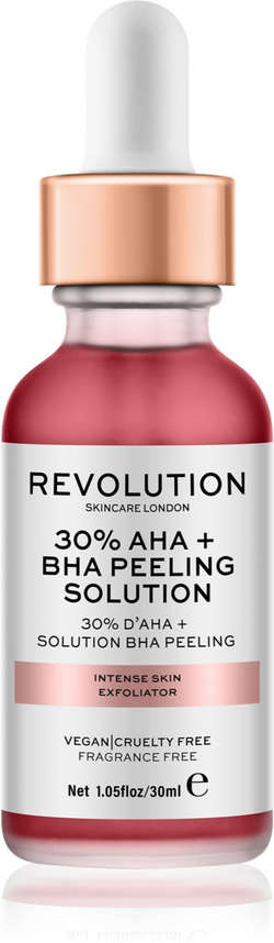 Revolution Skincare AHA + BHA 30% Peeling Solution - интенсивный химический пилинг с осветляющим эффектом /   30  ml  / GTIN 5057566048897