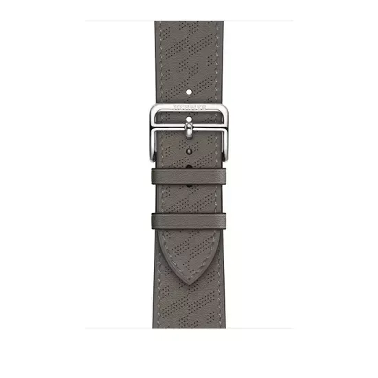 Apple Watch Hermès 45mm Silver Stainless Steel Case with H Diagonal Single Tour Gris Meyer