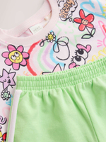 Футболка и шорты в комплекте для девочки Next AE6-180, Розовый, Салатовый