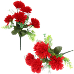 Букет цветов 33см «Георгина» красный 5 цветков