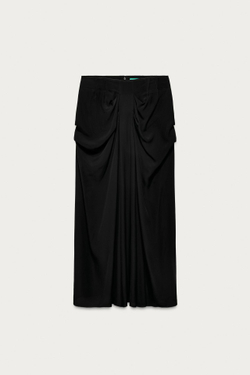 ZARA X MARISA BERENSON ЮБКА МИДИ СО СРЕДНЕЙ ПОСАДКОЙ, ЧЕРНЫЙ