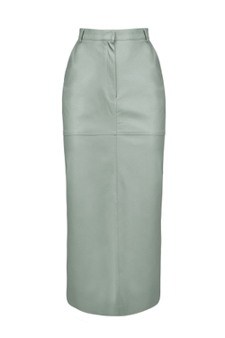 Юбка миди "Leather classic" из экокожи с разрезом