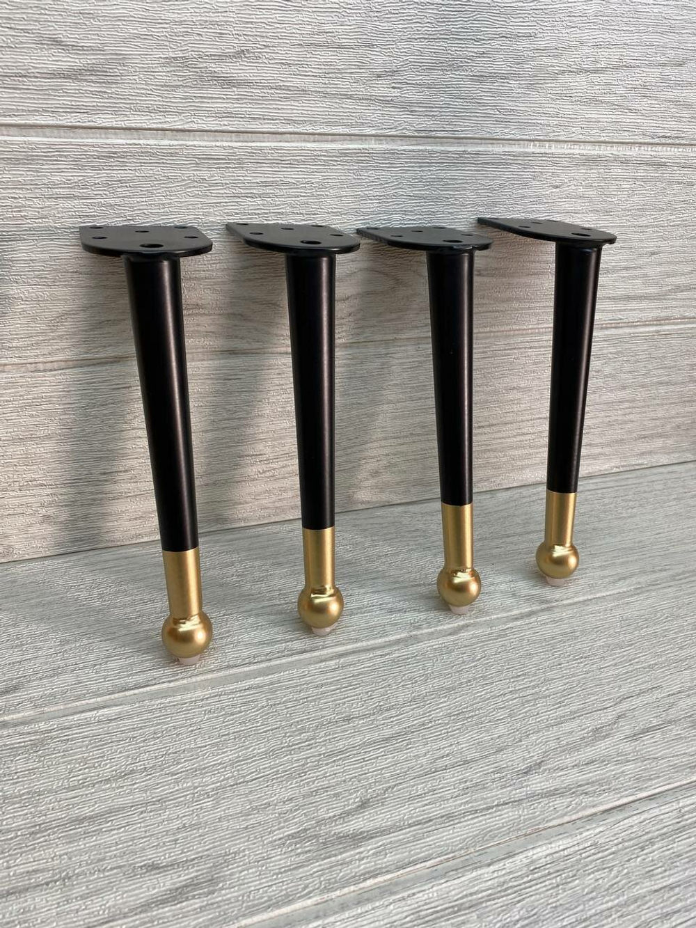 Ножки для мебели черные золото 20 см 4 штуки
