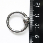 Кольцо сегментное 1 шт. (утяжелитель) для пирсинга, диаметр 16 мм, толщина 3 мм шарик 8 мм. Медицинская сталь.