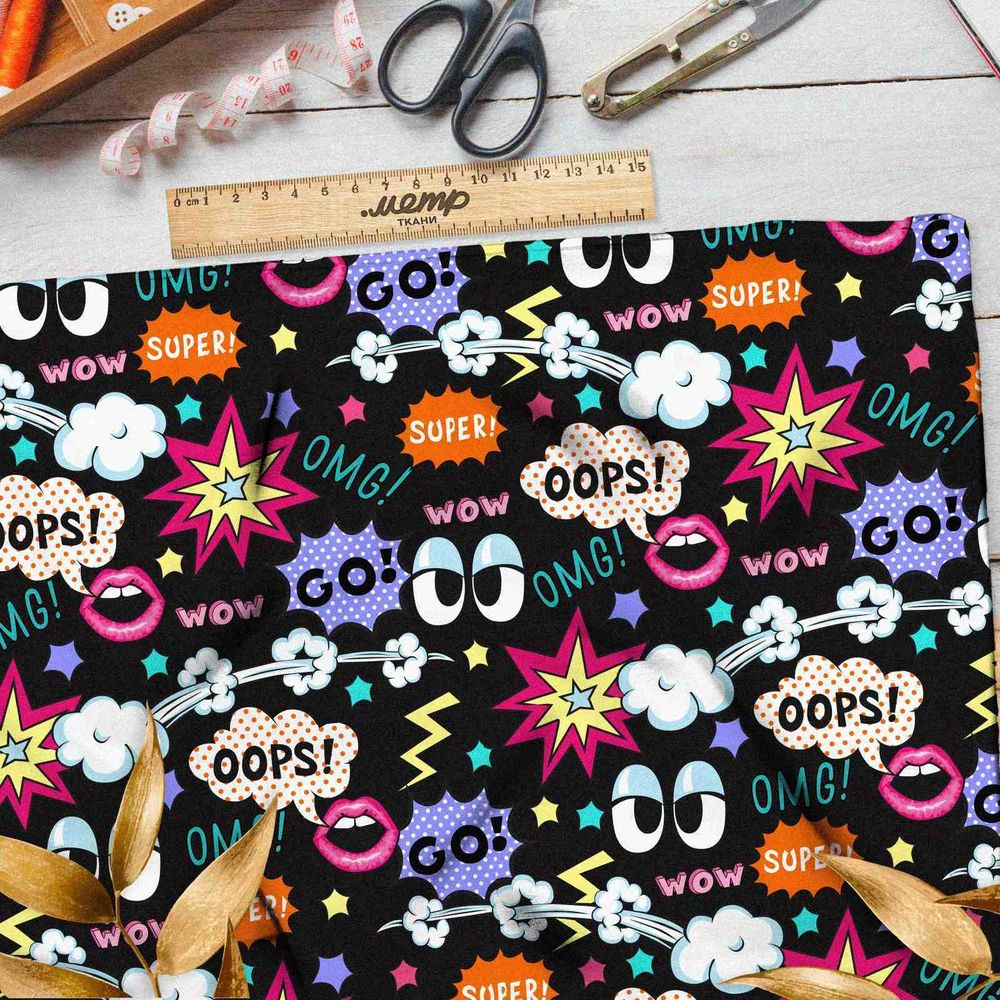 Ткань блэкаут wow поп арт