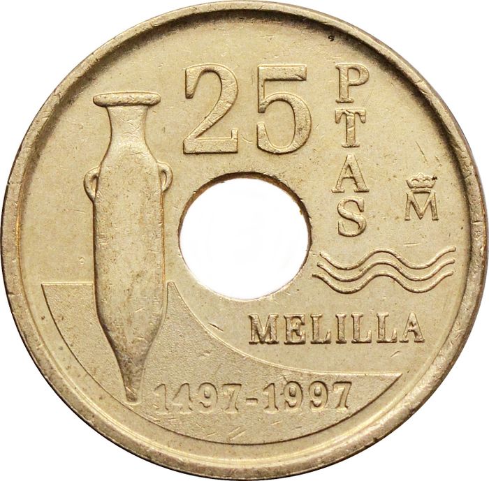 25 песет 1997 Испания «Мелилья»