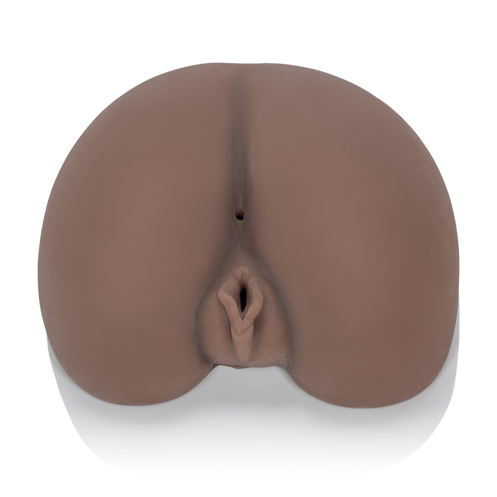 Попка и вагина Vivid Raw Bootylicious с вибрацией (Цвет: коричневый)