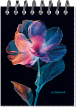 Блокнот "Цветы" А7 40л, на металлическом гребне