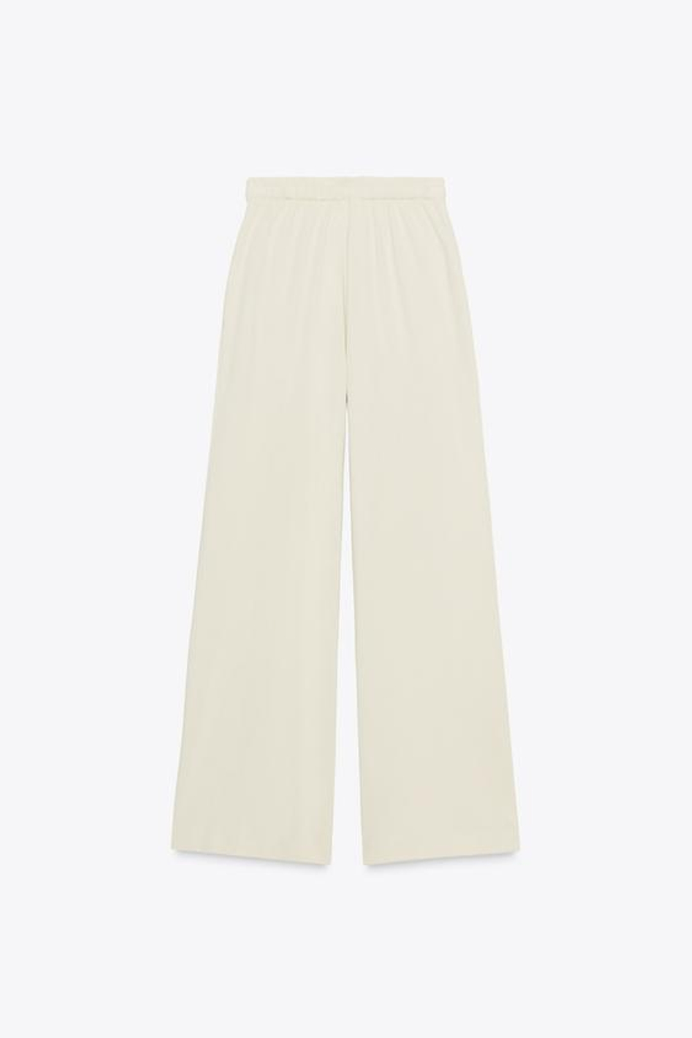 ZARA ПРЯМЫЕ ХЛОПКОВЫЕ БРЮКИ, ЭКРЮ