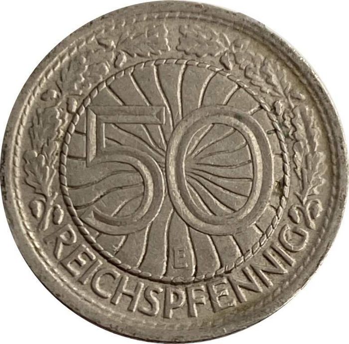 50 рейхспфеннигов 1928 Германия "E"