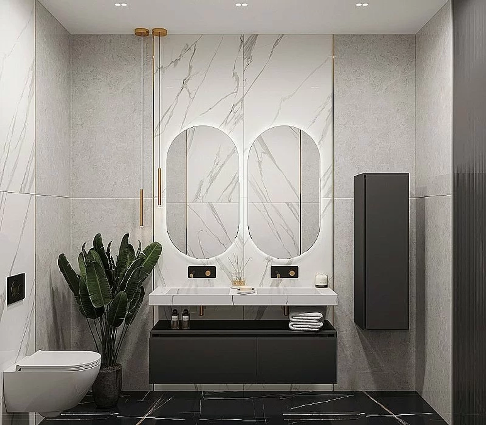 Раковина-моноблок двойная Armadi Art Flat Calacatta 859-140-CLCT белый мрамор