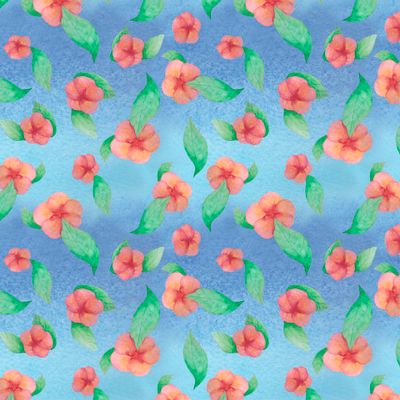 Цветы на синем небе