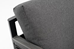 "Сан Ремо" диван 2-местный плетеный из роупа, каркас алюминий темно-серый, роуп серый, ткань серая