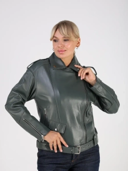 Кожаная куртка демисезонная косуха оверсайз