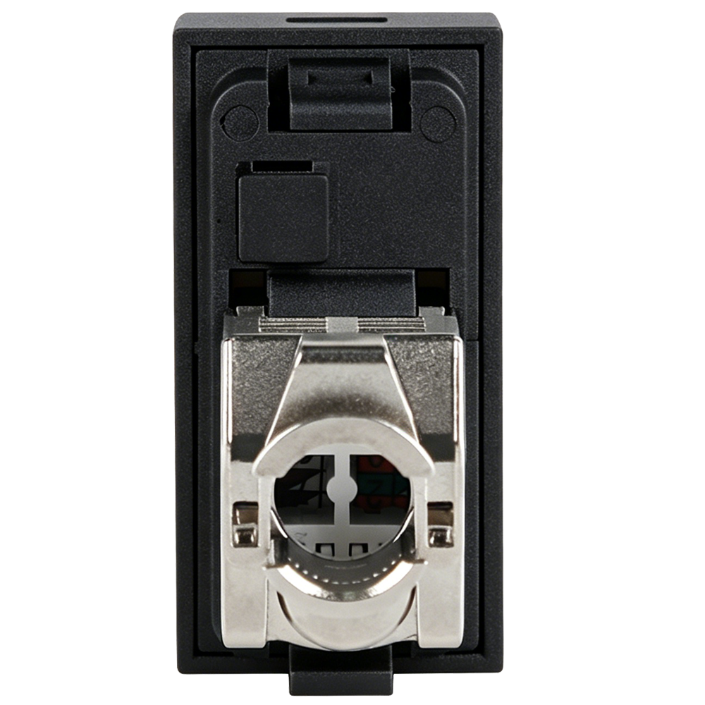 Розетка DEC RJ45 FTP кат.6,  1мод.,  черн. матовая (22.5х45мм)