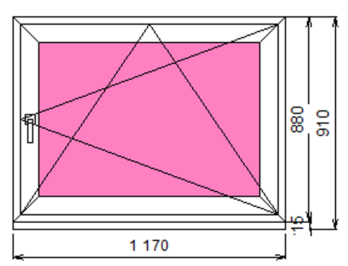 Пластиковое окно 880 х 1170 ТермА Эко