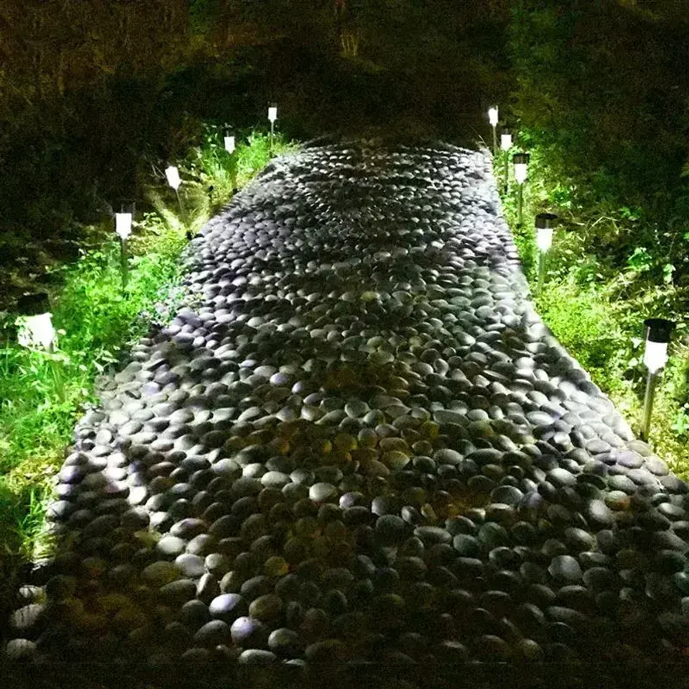 Светильники уличные на солнечной батарее 10 шт., фонарики садовые холодный свет