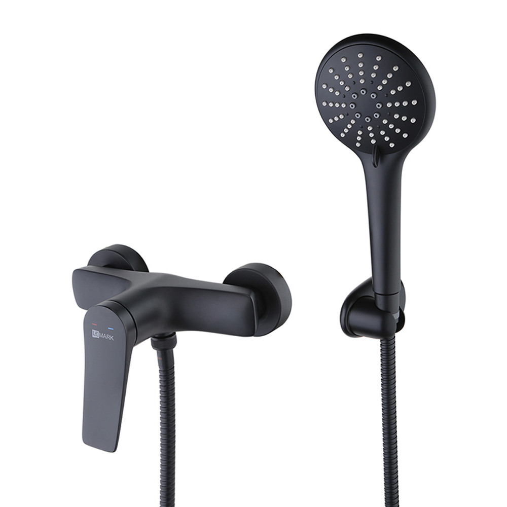 смеситель душ LEMARK Bronx, черный LM3703BL