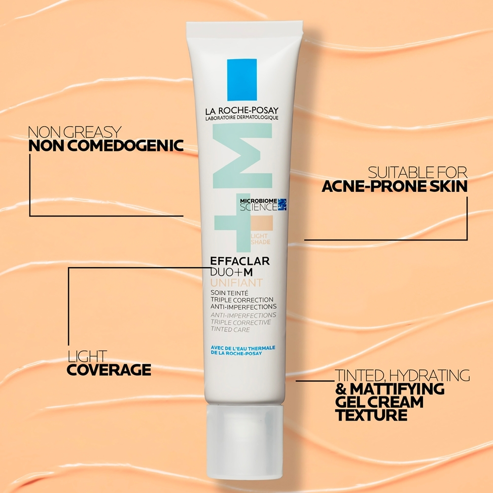 La Roche-Posay Effaclar DUO+M Unifiant - Легкий тональный крем с увлажняющим эффектом, 40 ml