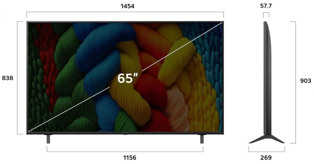 Телевизор LG 65NANO80A6B 165 см черный