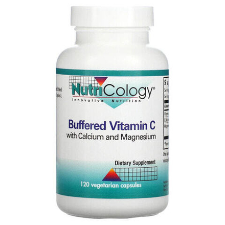 Витамин C Nutricology, буферизированный витамин С с кальцием и магнием, 120 вегетарианских капсул