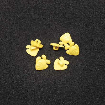 Т174  декор пришив.элемент, 15 мм, цв.желтый, рыбка