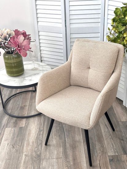 Стул VALLEYS Бежевый Lake-110, ткань / черный каркас