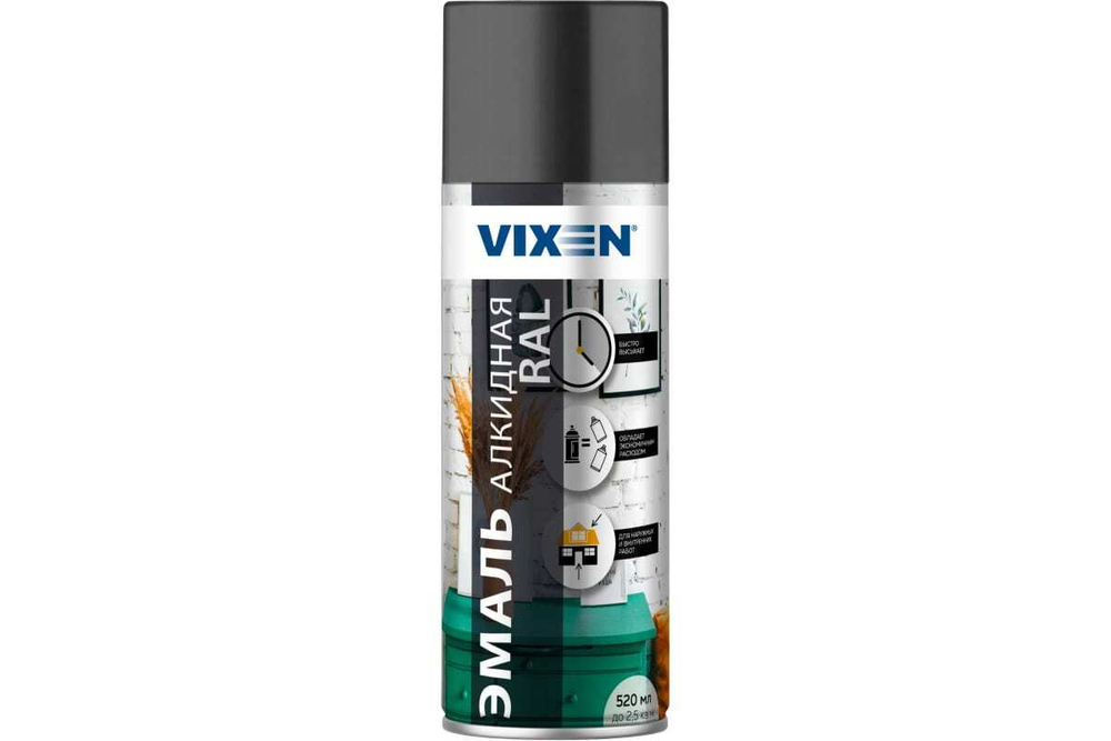 Эмаль алкидная Vixen RAL7024 графитовый-серый (520мл) аэрозоль
