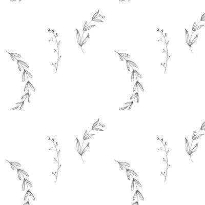 Графичный скетч листья, растения