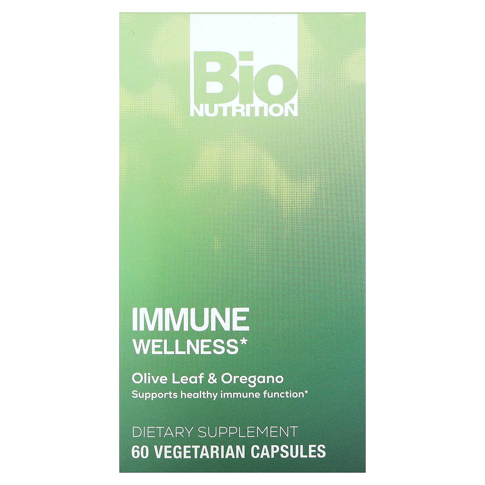 Bio Nutrition, Immune Wellness, листья оливы и орегано, 60 вегетарианских капсул