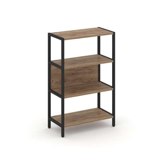 Shelf System Односекционный стеллаж трехярусный SN.STM-311 Дуб Табак/Металл Черный 810*400*1246