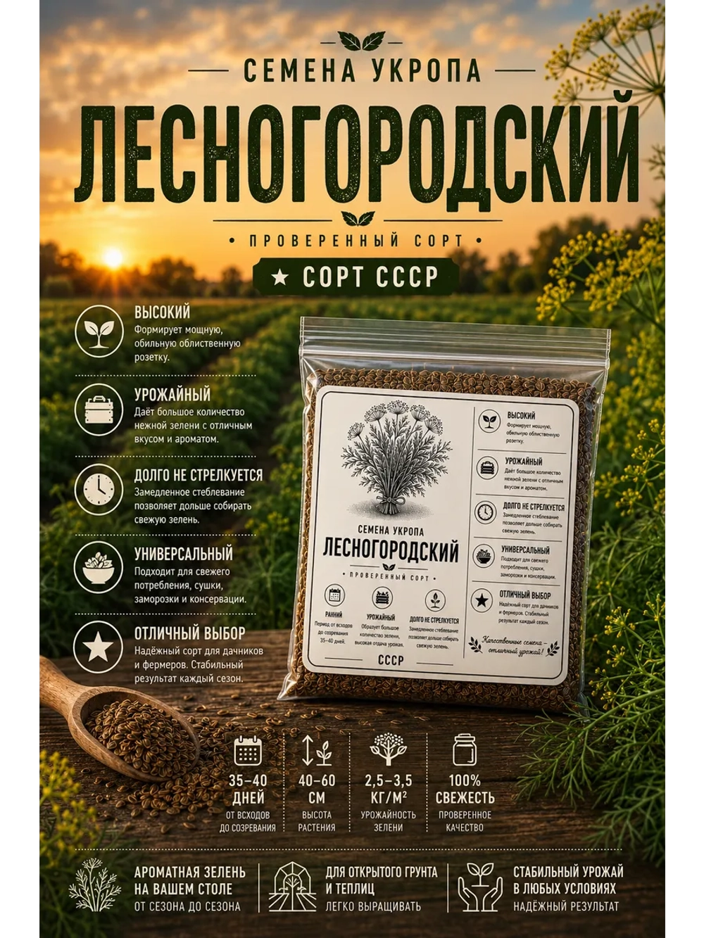 Семена укропа для дачи и огорода