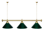 Лампа STARTBILLIARDS 3 пл. (плафоны зеленые,штанга зеленая,фурнитура золото)