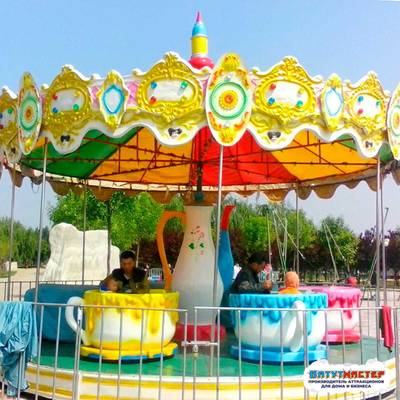 Карусель чашечки «Цветное настроение» 6 чашек, 12 мест, 6×6×5 м