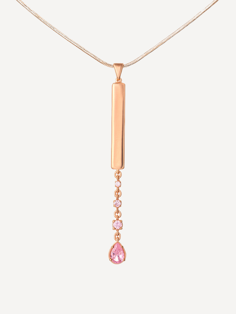 Подвес из серебра со вставками из розовых фианитов