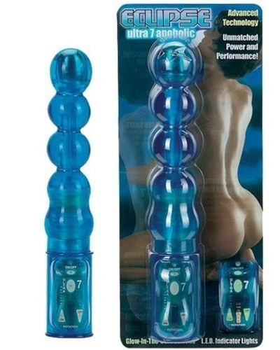 Вибратор компьютерного типа из прозрачного синего силикона