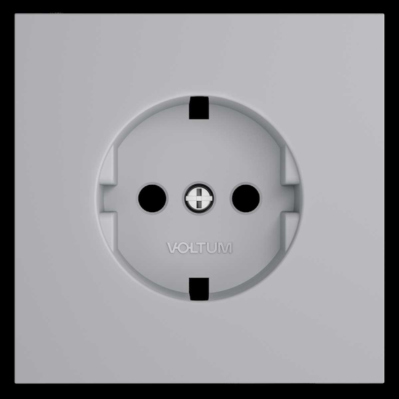 Накладка для розетки с заземлением, S70 (серый) Voltum VLS000616