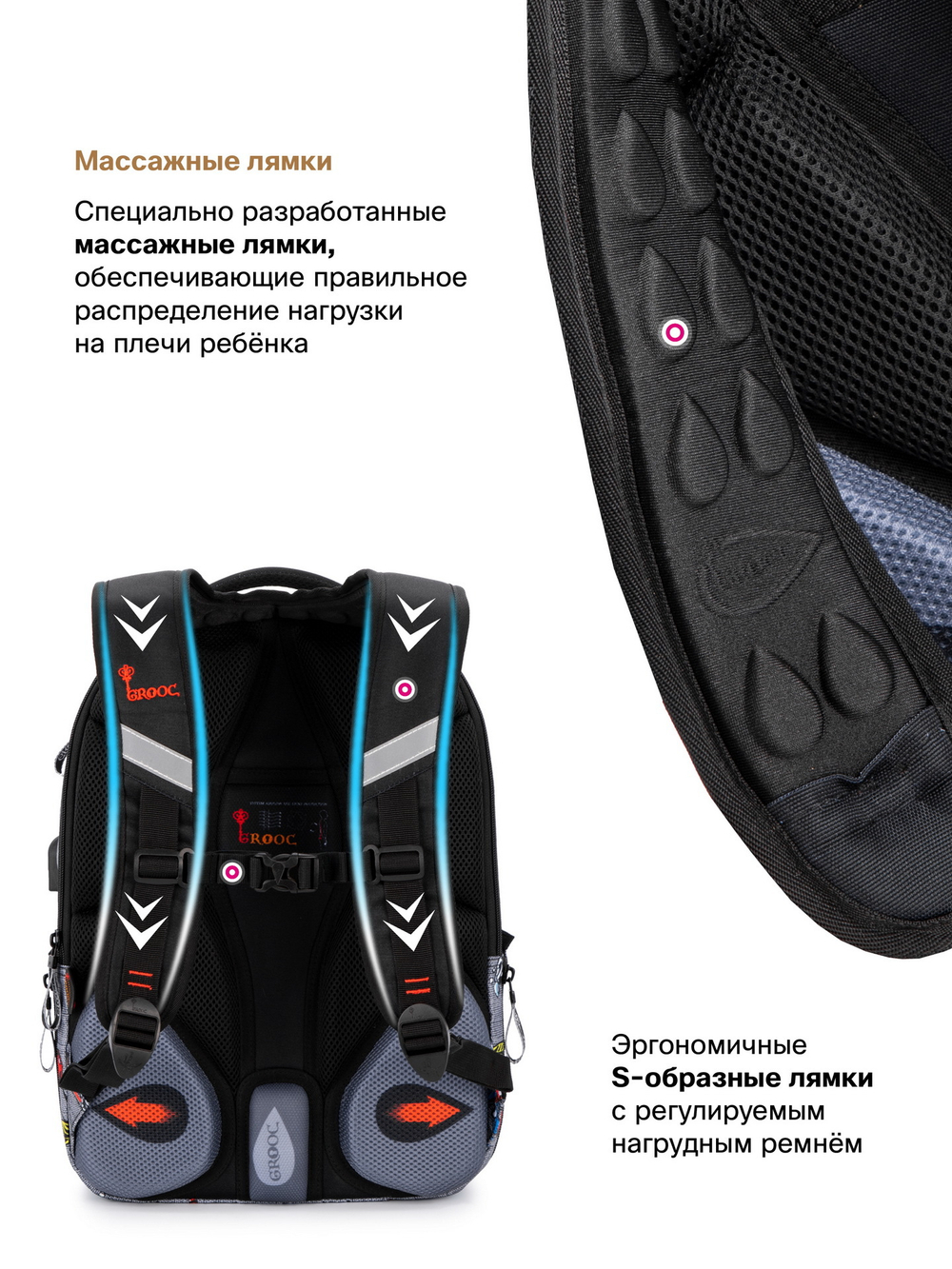Рюкзак GROOC 14-064 + мешок + сумка-пенал